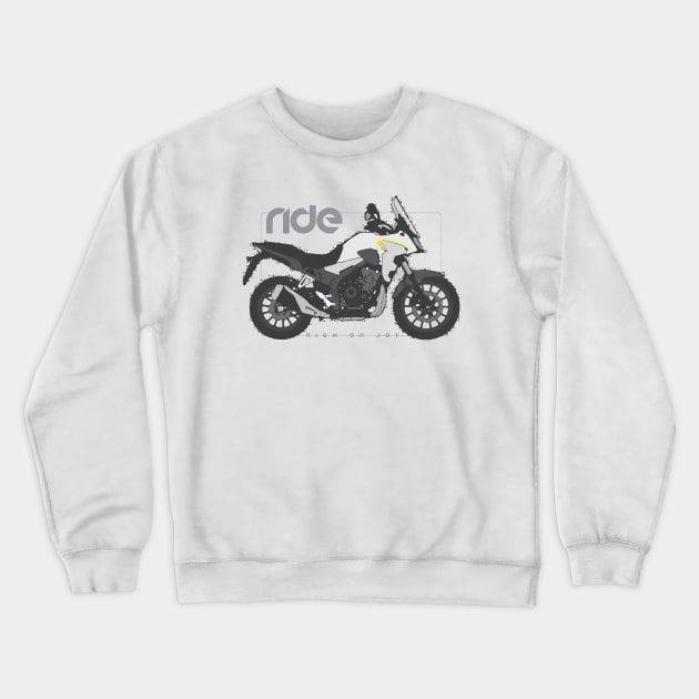 Ride cb500x white Crewneck Sweatshirt by NighOnJoy